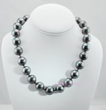 15-16mm Large Top Quality SEASHELL Pearl Strand Necklace white black gold 18