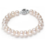 9-10mm Freshwater Pearl Bracelet 925 Sterling Silver Clasp 8.5
