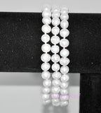 7-8mm Freshwater Pearl 3 Row Bracelet with Mother of Pearl Victorian Cameo