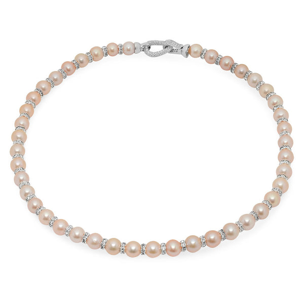 Lily Treacy 8.5-9.5mm Freshwater Pearl Necklace Strand  Raisa Pink 19" wedding bridal Gift