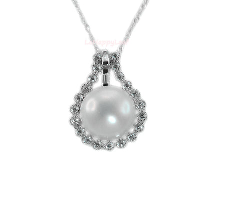 7-8mm white Freshwater Pearl 3 Row Necklace with Mother of Pearl Flower Clasp