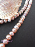 9-10mm Freshwater Pearl white pink purple multi-color Necklace Magnetic Clasp