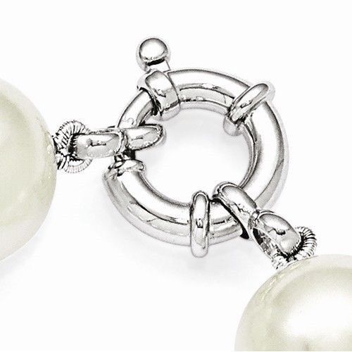 15-16mm Large Top Quality SEASHELL Pearl Strand Necklace white black gold 18"