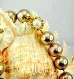15-16mm Large Top Quality SEASHELL Pearl Strand Necklace white black gold 18