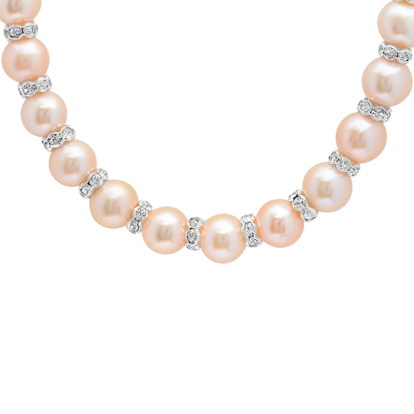 Lily Treacy 8.5-9.5mm Freshwater Pearl Necklace Strand  Raisa Pink 19" wedding bridal Gift