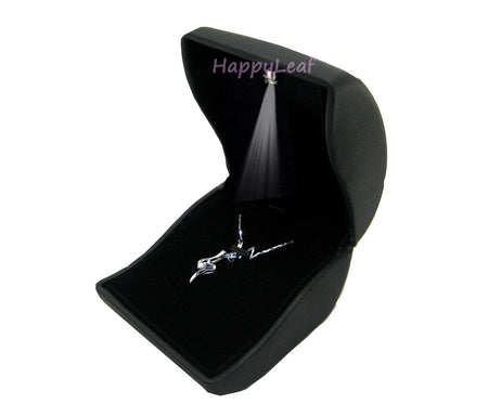 Lily Treacy PU Leather Red Ring Box case with LED light Proposal Engagement Gift