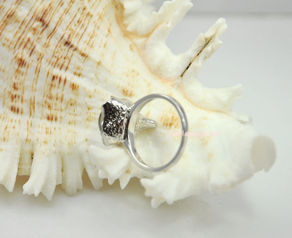 10-11mm white Freshwater pearl 925 Sterling Silver *The Wave* Ring Size 8