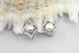 11mm white Freshwater Pearl Sterling Silver CZ Pendant Necklace Chain 18