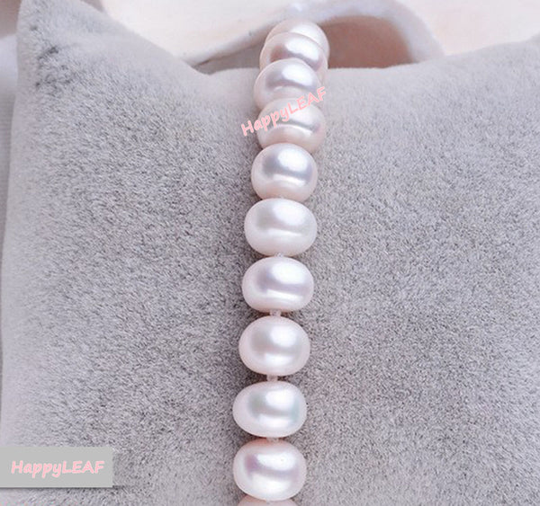 9-10mm Freshwater Pearl Bracelet 925 Sterling Silver Clasp 8.5" Bridal Wedding Gift