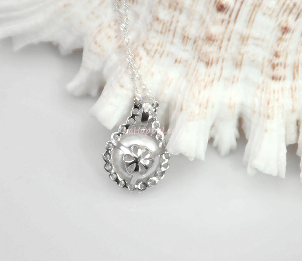 11-13mm Freshwater Pearl in Diamonique 925 sterling silver pendant Necklace 18"