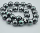 15-16mm Large Top Quality SEASHELL Pearl Strand Necklace white black gold 18
