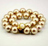 15-16mm Large Top Quality SEASHELL Pearl Strand Necklace white black gold 18