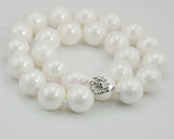15-16mm Large Top Quality SEASHELL Pearl Strand Necklace white black gold 18