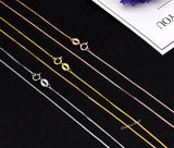 S925 TOP QUALITY Sterling Silver 18K Yellow White Rose Gold Vermeil Box Chain Necklace