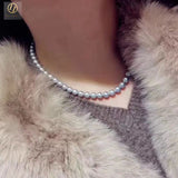 Japanese Akoya Pearl Necklace strand Silver Matama 14K solid gold bridal wedding 18