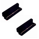 Lily Treacy Deluxe Black Velvet Ring Stud Earrings Or Bracelet Watch Chain box 2 Pack