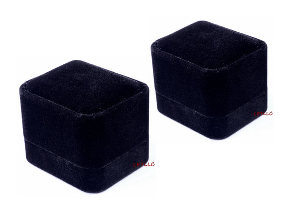 Lily Treacy Deluxe Black Velvet Ring Stud Earrings Or Bracelet Watch Chain box 2 Pack
