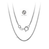 18K Solid White Gold THICK Diamond-cut Square Spiga Wheat Chain 18