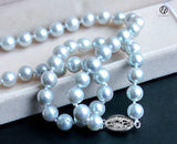 Japanese Akoya Pearl Necklace strand Silver Matama 14K solid gold bridal wedding 18