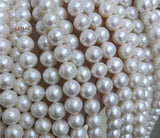 8.5-9.5mm White Freshwater Pearl Lustrous loose pearl fully drilled Strand Necklace WITHOUT clasp