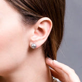 Lily Treacy 8-9mm Silver Gray Freshwater Pearl Stud Earring Sterling Silver Back