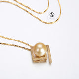 Lily Treacy 10-11mm Golden South Sea Pearl 14K Maria Pendant with Yellow Gold vermeil Chain
