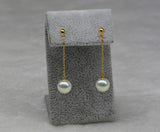Lily Treacy Japanese Akoya pearl drop earrings solid gold ear studs pendant combo bridal 7.5-8mm