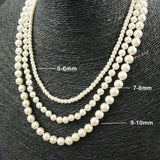 5-6mm White Freshwater Pearl Sterling Silver Clasp Necklace Strand 18