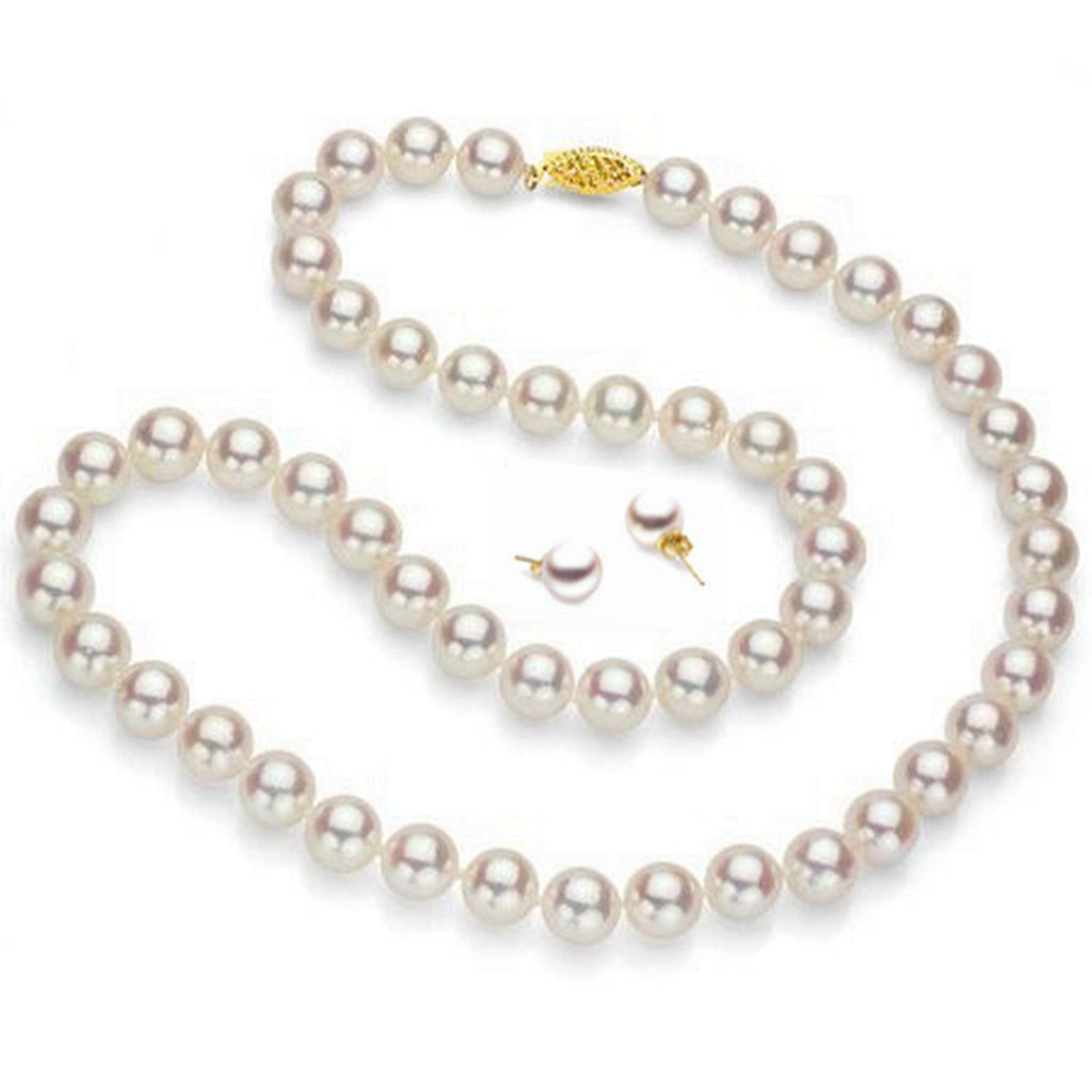 Lily Treacy Japan Akoya Pearl Necklace Earrings set 18