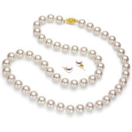 Akoya Pearl Drop Dangle Hook Earrings 18K Solid Gold white bridal 7.5-8, 8-8.5, 8.5-9, 9-9.5, 9.5-10mm by Lily Treacy