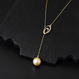 Lily Treacy 10-11mm Golden South Sea Pearl 18K Yellow Gold Pendant Necklace Up to 20