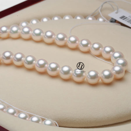 Akoya Pearl Drop Dangle Hook Earrings 18K Solid Gold white bridal 7.5-8, 8-8.5, 8.5-9, 9-9.5, 9.5-10mm by Lily Treacy