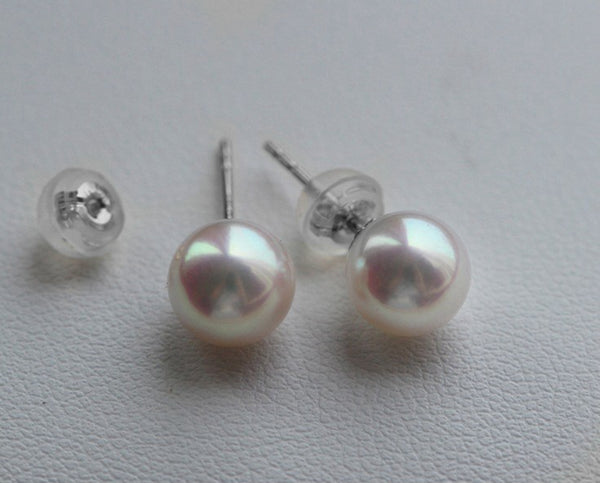 Japanese Akoya Saltwater Pearl 18K Solid yellow, white or rose gold Stud Earrings 8.5-9mm; 9-9.5mm or 9.5-10mm Bridal June birthstone by Lily Treacy