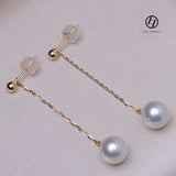 Lily Treacy Japanese Akoya pearl drop earrings solid gold ear studs pendant combo bridal 7.5-8mm