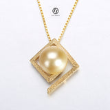 Lily Treacy 10-11mm Golden South Sea Pearl 14K Maria Pendant with Yellow Gold vermeil Chain