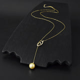 Lily Treacy 10-11mm Golden South Sea Pearl 18K Yellow Gold Pendant Necklace Up to 20