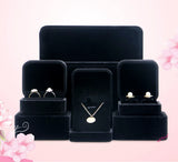 Deluxe Large Jewelry Set Gift box Black Beige(white) Velvet for Necklace Earrings Rings or Pearl Set