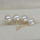 Lily Treacy Japanese Akoya Saltwater Pearl 18K Solid Yellow, White Or Rose Gold Stud Earrings 7.5-8mm Bridal June Birthstone