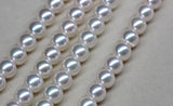 Japanese Akoya Pearl Necklace UNSTRUNG 7-7.5mm/ 7.5-8mm / 8-8.5mm / 8.5-9mm / 9-9.5mm / 9.5-10mm fully drilled Strand WITHOUT clasp for DIY