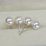 Lily Treacy Japanese Akoya Saltwater Pearl 18K Solid Yellow, White Or Rose Gold Stud Earrings 7.5-8mm Bridal June Birthstone