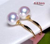 Akoya Pearl Drop Dangle Hook Earrings 18K Solid Gold white bridal 7.5-8, 8-8.5, 8.5-9, 9-9.5, 9.5-10mm by Lily Treacy