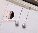 Lily Treacy Japanese Akoya pearl drop earrings solid gold ear studs pendant combo bridal 7.5-8mm