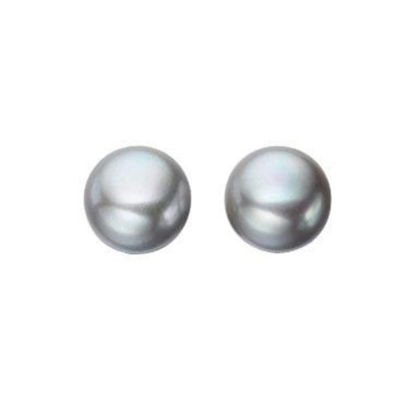 Lily Treacy 8-9mm Silver Gray Freshwater Pearl Stud Earring Sterling Silver Back