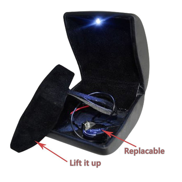 PU Leather Jewelry necklace pendant coin brooch Box Case with LED light for jewelry, Gift