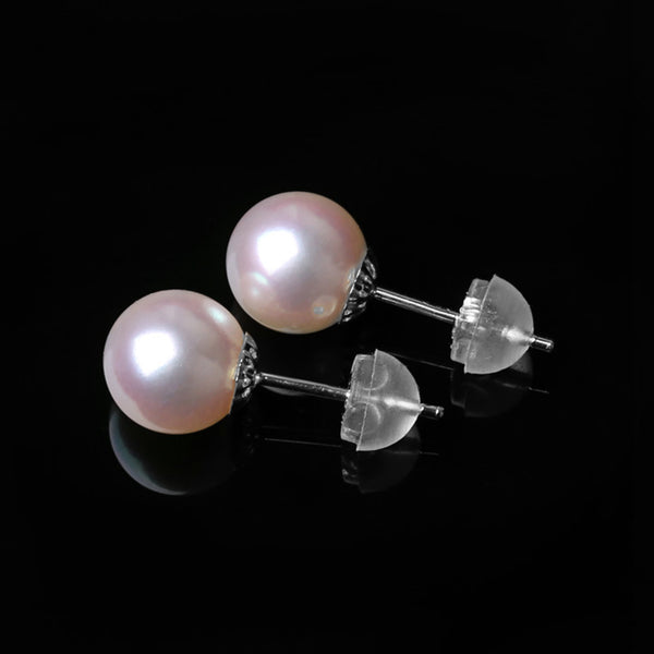 Lily Treacy Japan Akoya Pearl Necklace Earrings set 18" Earrings Solid gold Bridal Gift 7.5-8mm