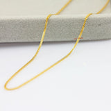 18K Solid Yellow White Gold Diamond-cut Square Spiga Wheat Chain 18