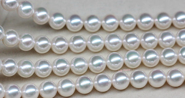 Japanese Akoya Pearl Necklace UNSTRUNG 7-7.5mm/ 7.5-8mm / 8-8.5mm / 8.5-9mm / 9-9.5mm / 9.5-10mm fully drilled Strand WITHOUT clasp for DIY