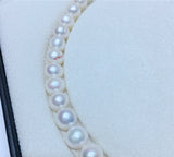 8.5-9.5mm White Freshwater Pearl Lustrous loose pearl fully drilled Strand Necklace WITHOUT clasp