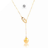 Lily Treacy 10-11mm Golden South Sea Pearl 18K Yellow Gold Pendant Necklace Up to 20