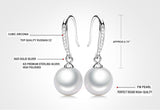 8-9mm Freshwater pearl drop dangle hoop Earrings Sterling Silver CZ bridal white by Lily Treacy